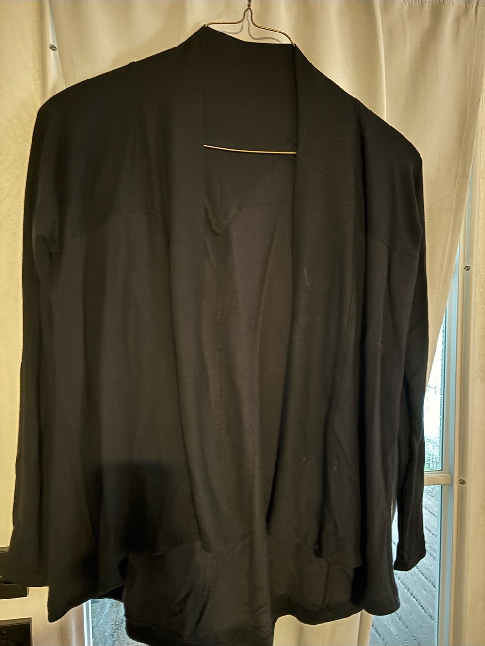Active Life Black Open-Front Lightweight Cardigan
